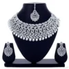 Rhodium Plated Jewellery Set White Austrian Diamond